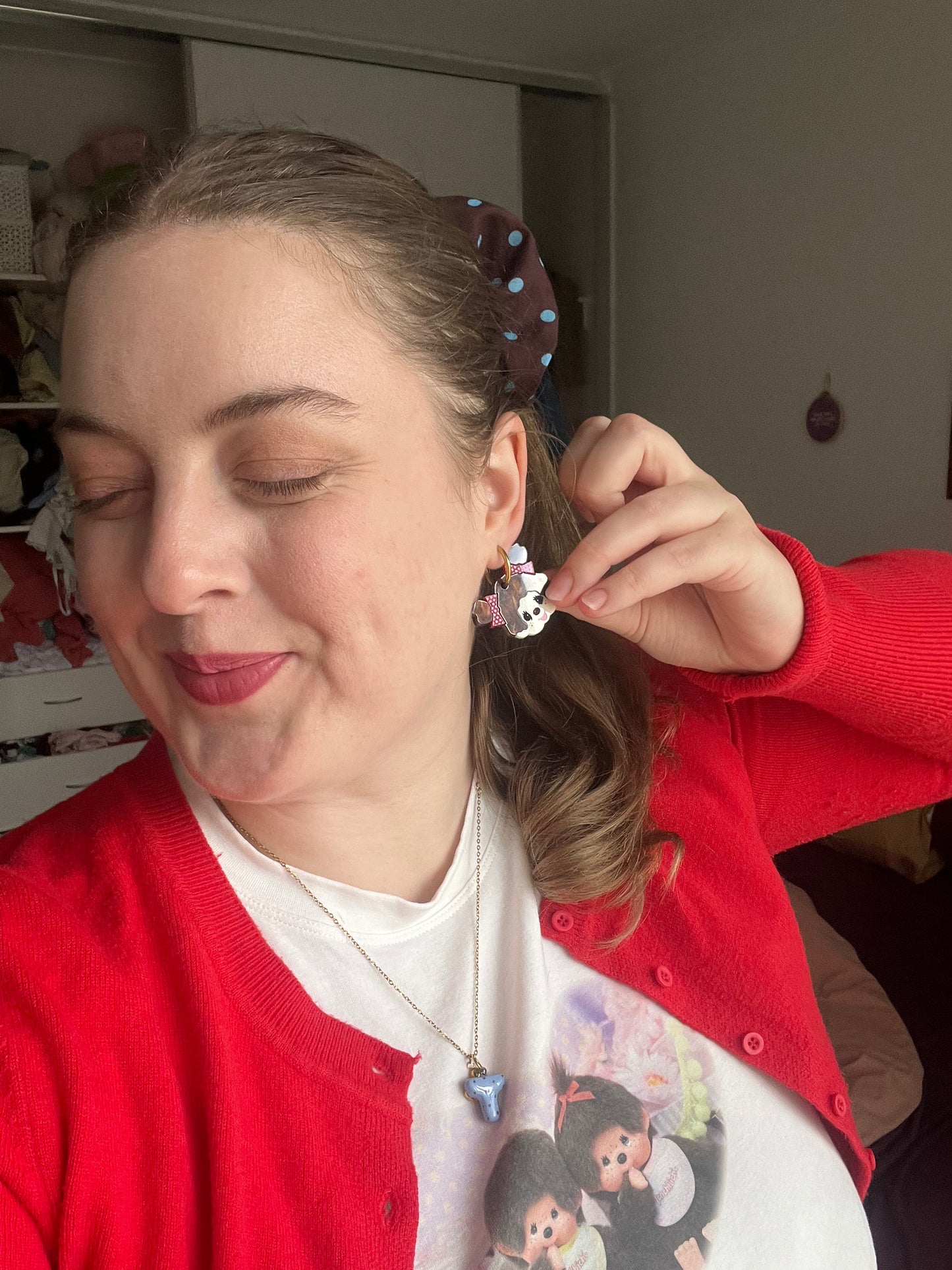 banoffee - monkey friend hoop earrings