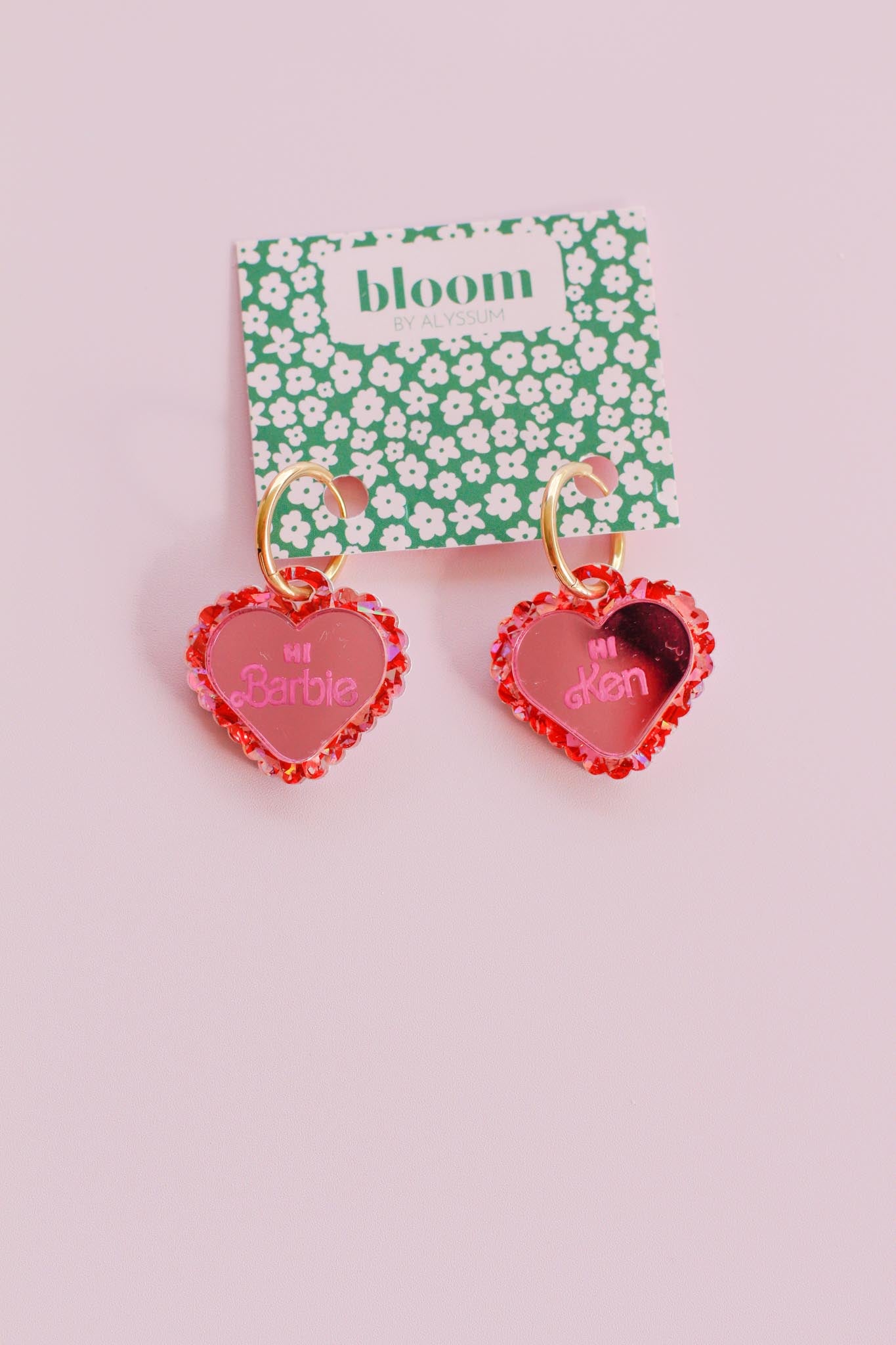 barbie - heart locket hoops