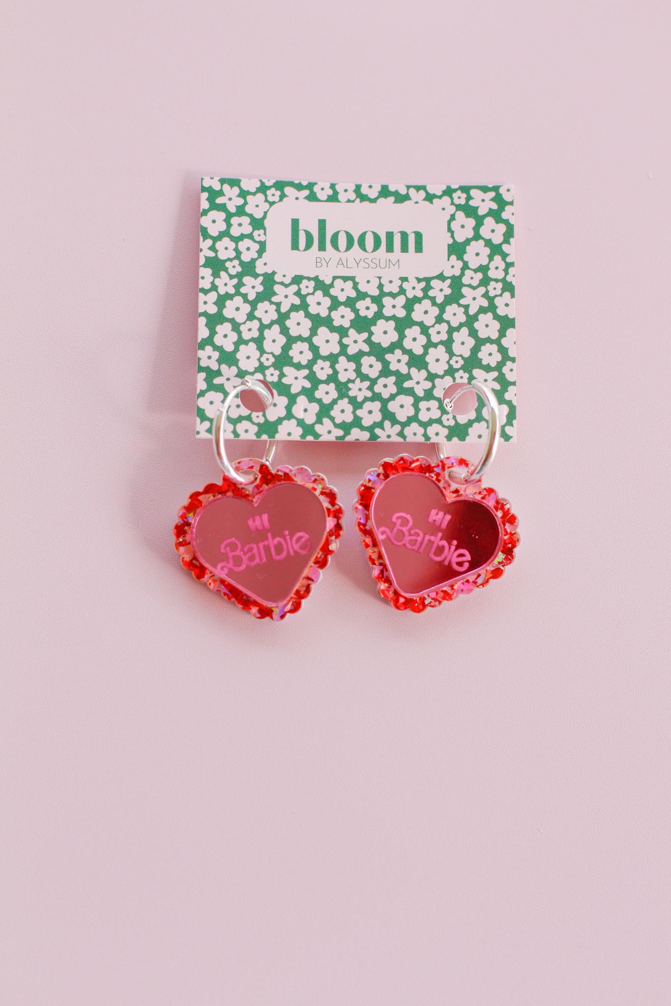 barbie - heart locket hoops