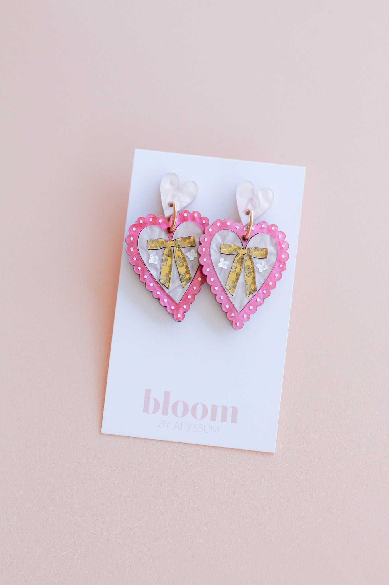 josephine - floral bow vintage heart dangles