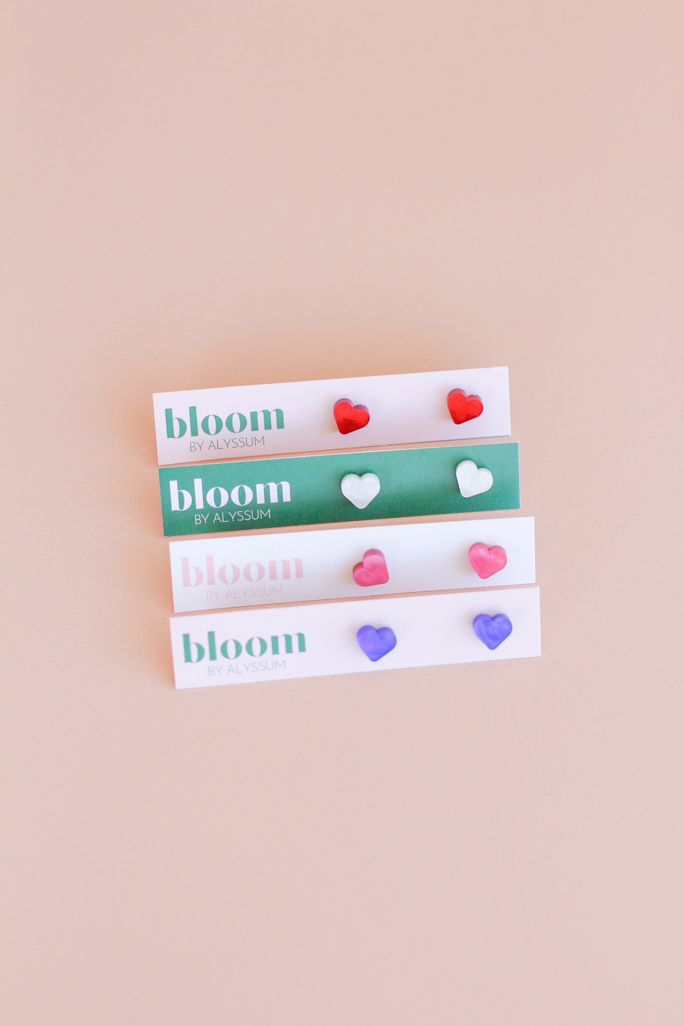 valentina - mini acrylic heart studs