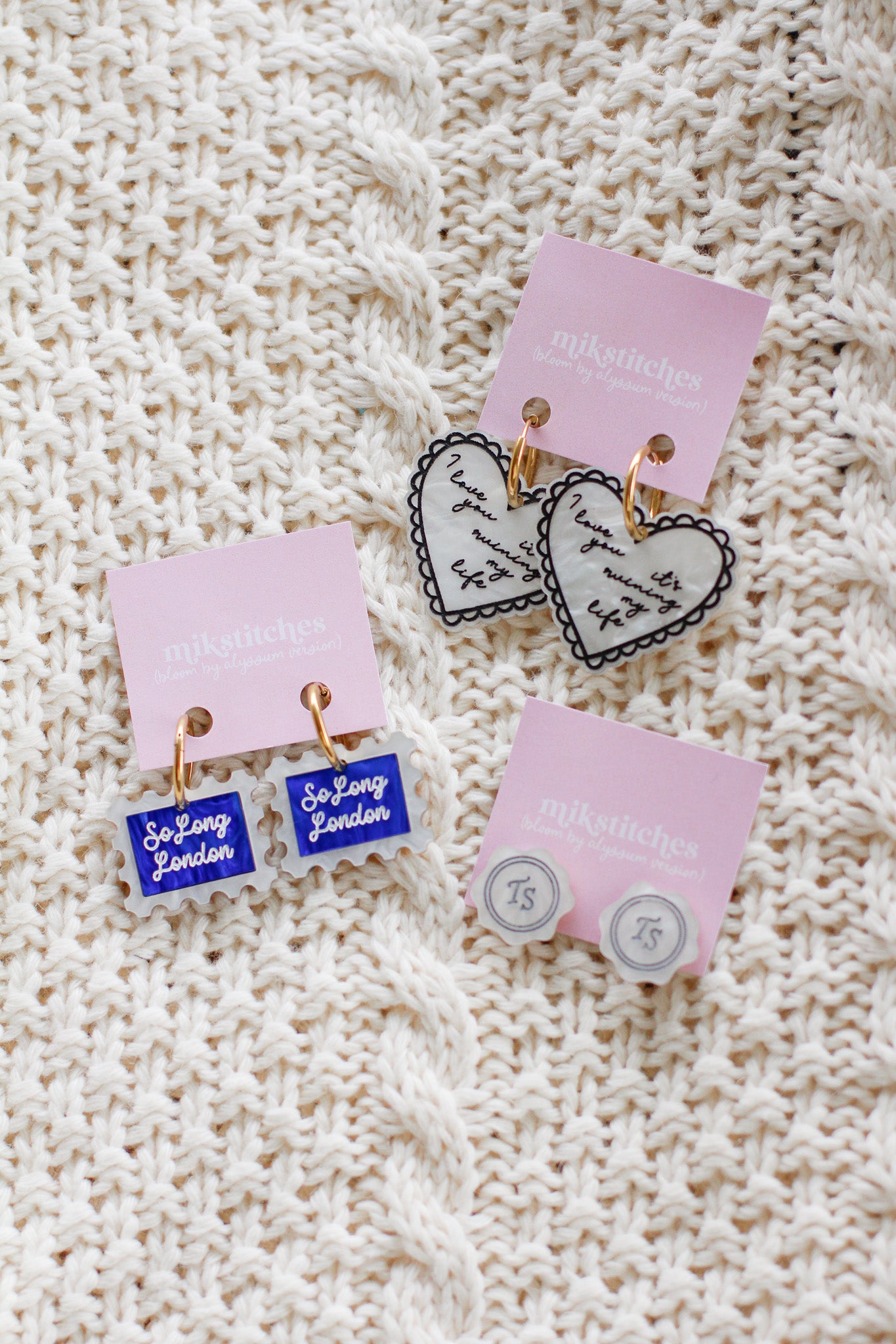 ts wax seal studs ♥ mik stitches x bloom