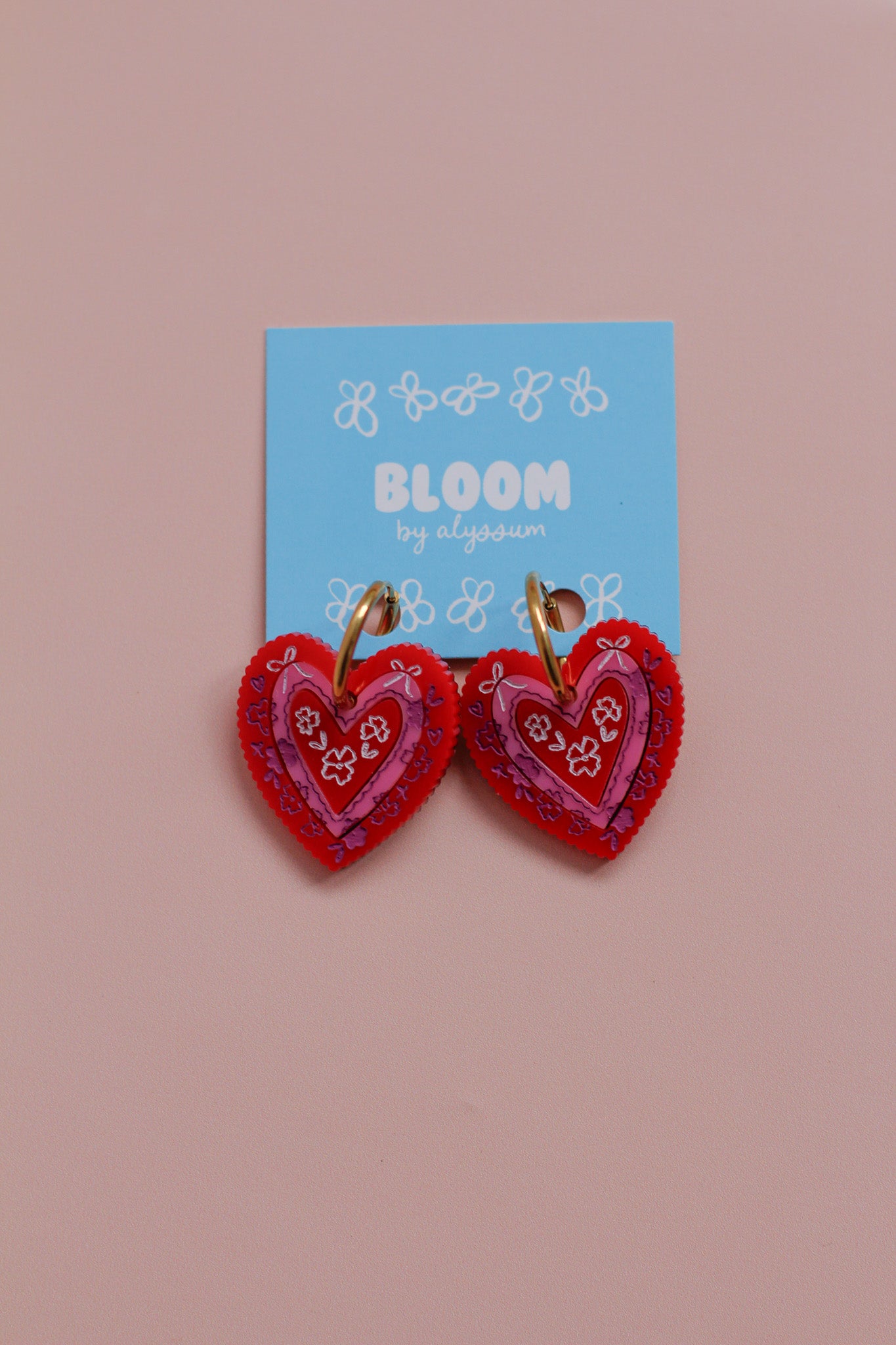 laufey - lover girl floral heart hoops