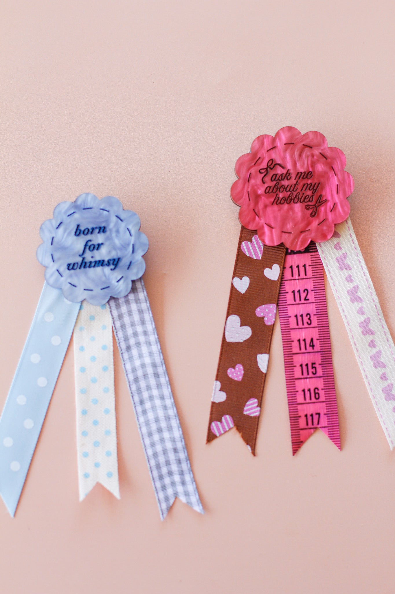 born for whimsy rosette badge