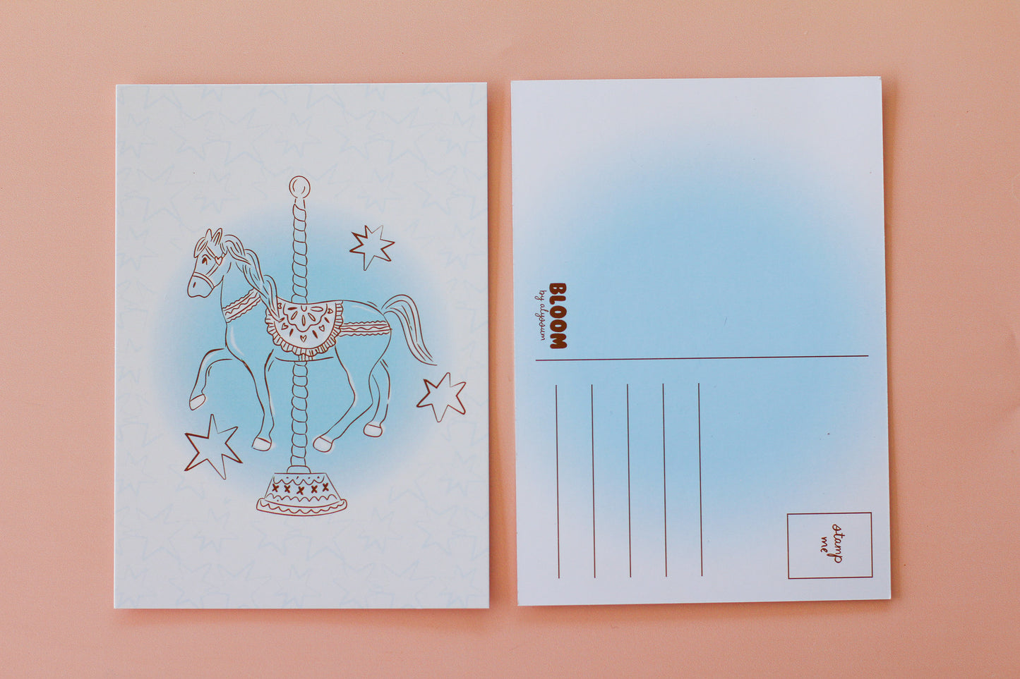 prancer carousel horse postcard