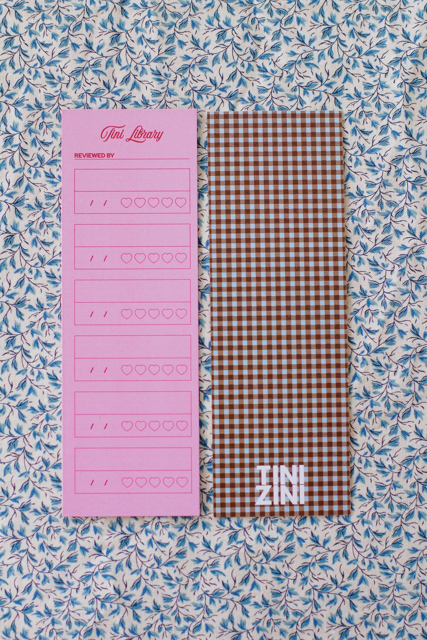TINI ZINI pink review bookmark