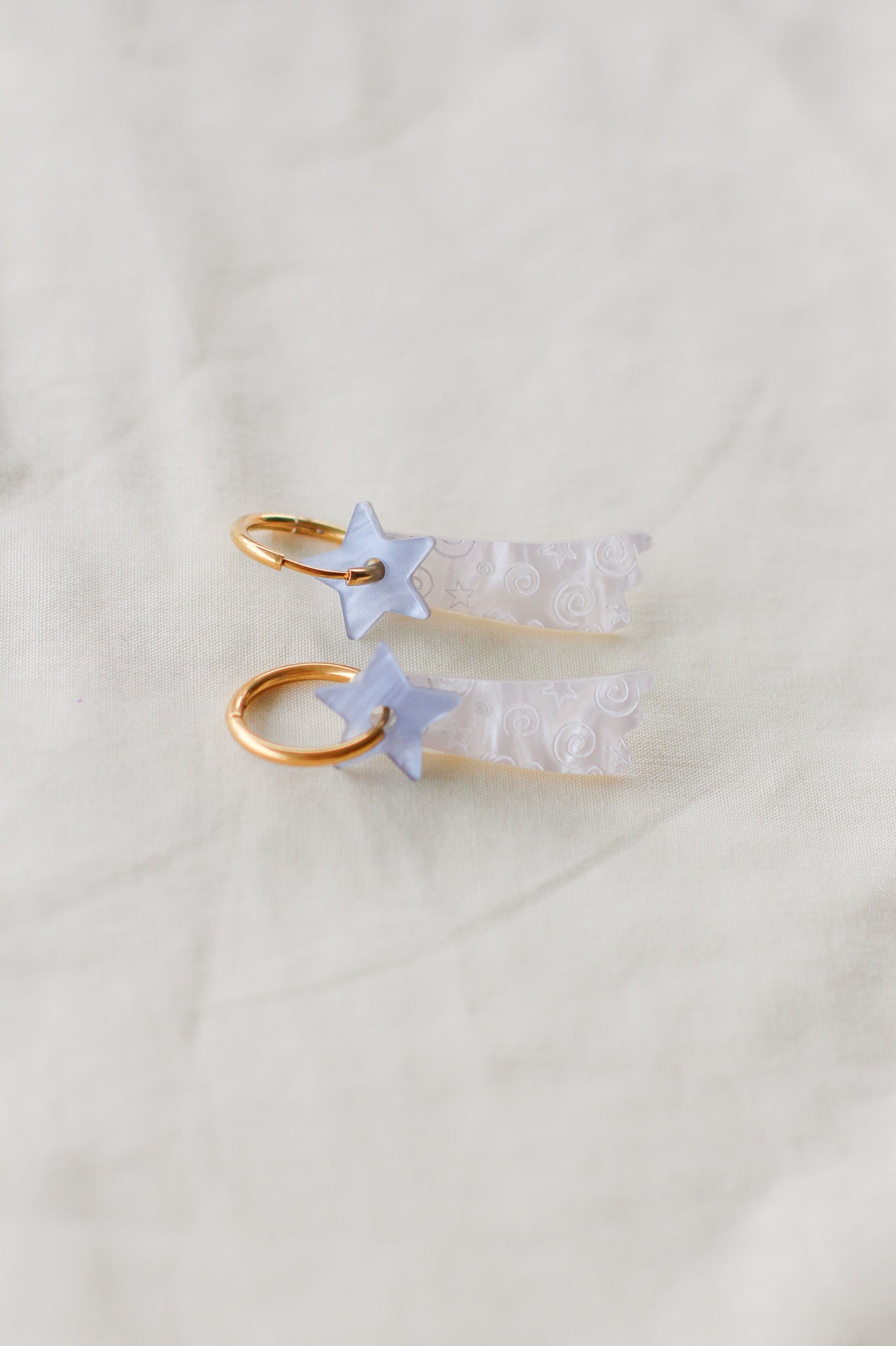 audrey - shooting star hoop earrings