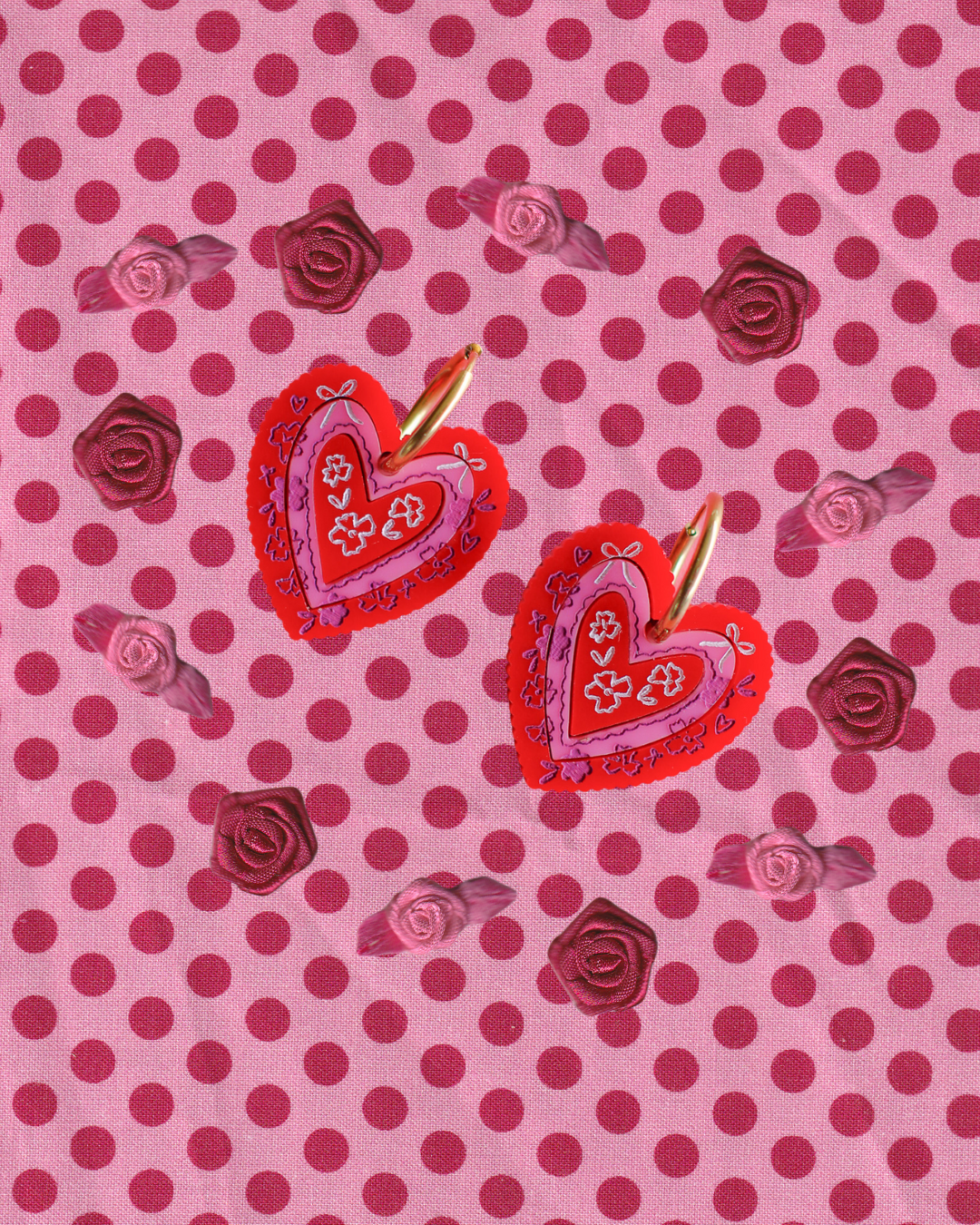 laufey - lover girl floral heart hoops