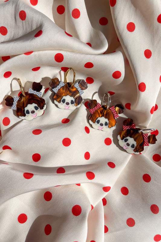 banoffee - monkey friend hoop earrings