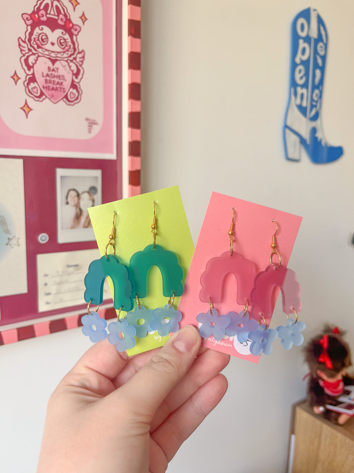 doris - flower arch hook earrings