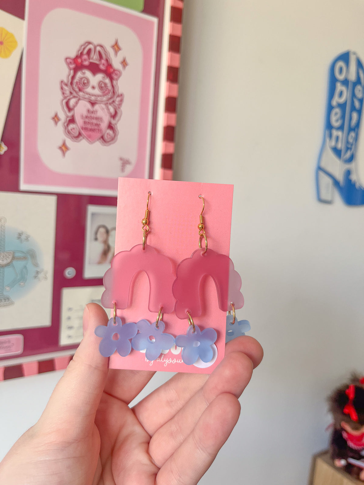 doris - flower arch hook earrings