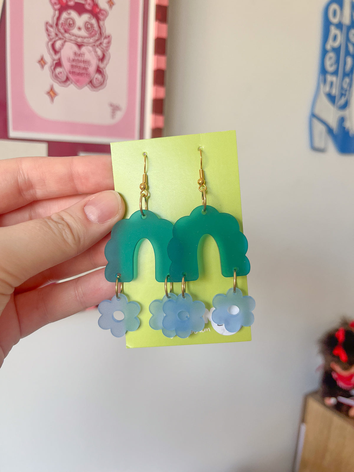 doris - flower arch hook earrings