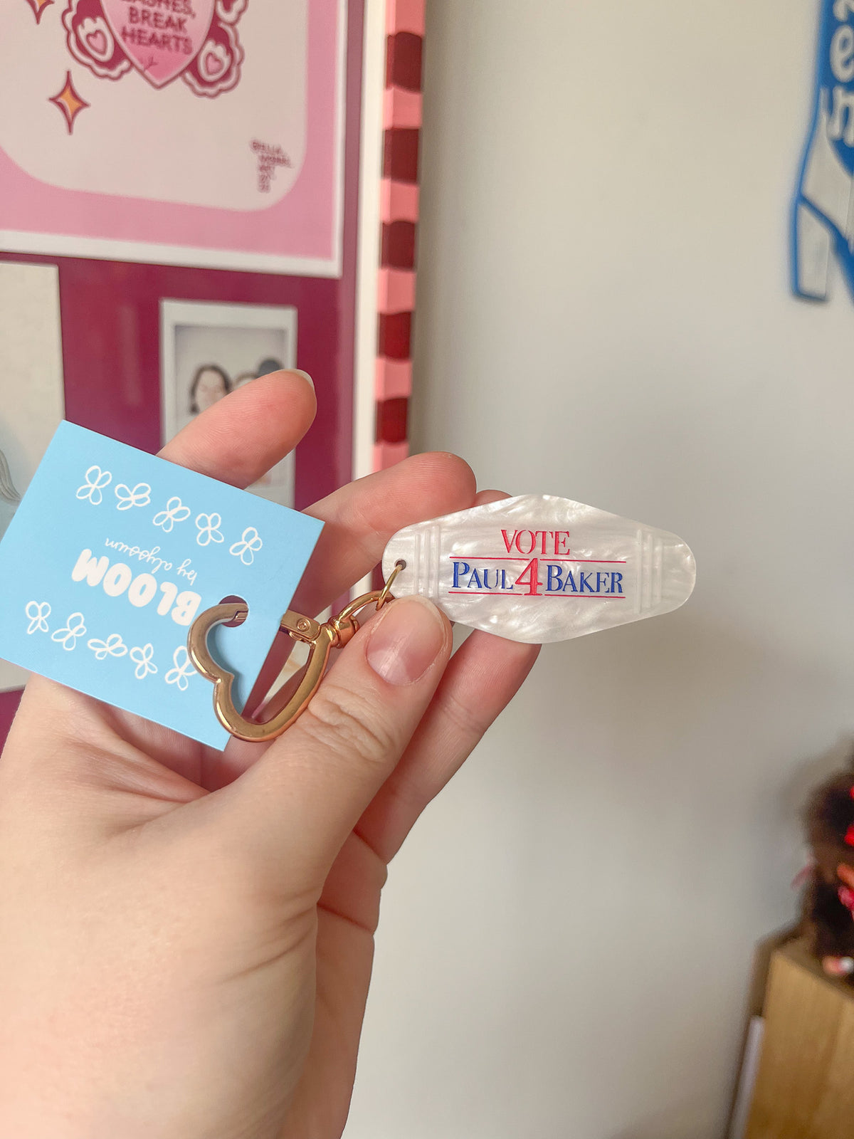 vote 4 paul baker keychain