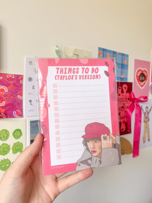 things to do (taylor's version) notepad