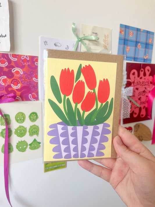 tulip vase card