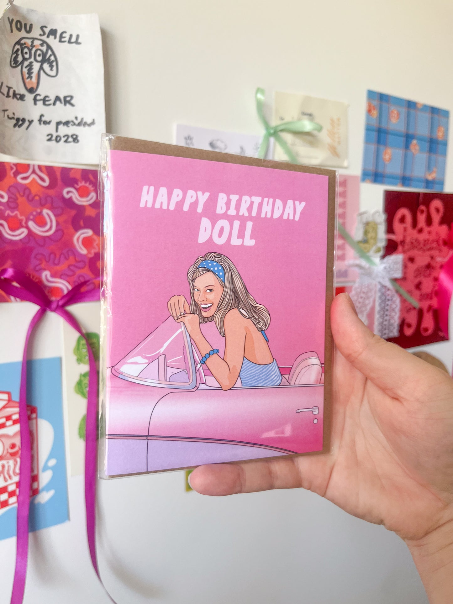 happy birthday doll - barbie card