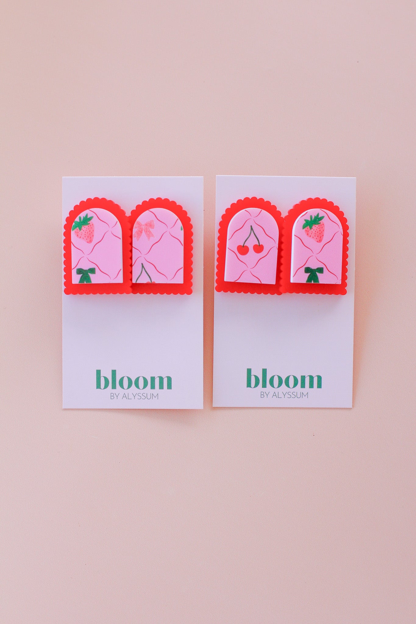 bonnie - red arch studs