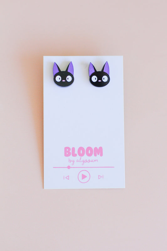 jiji - black cat studs