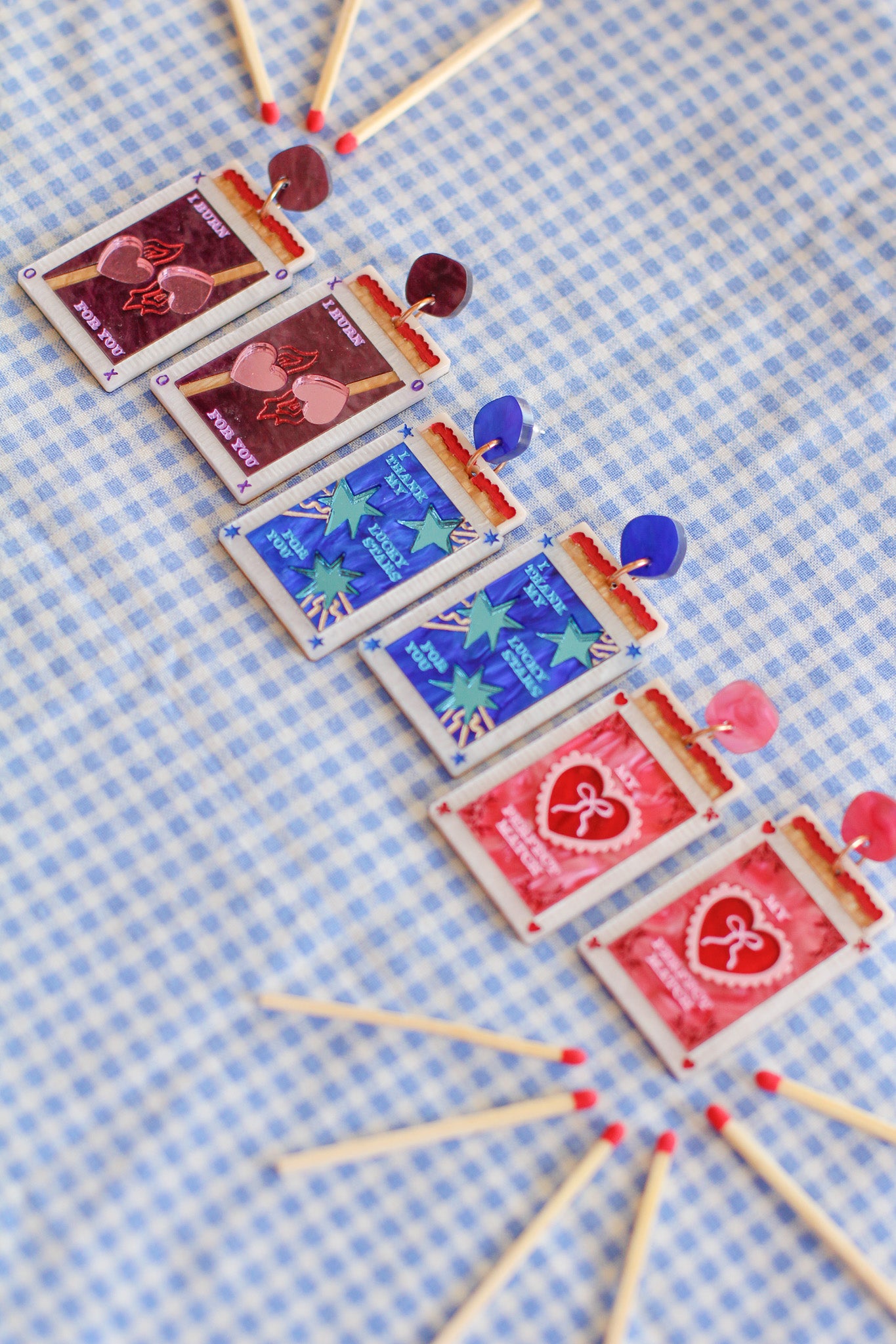 ember - vintage matchbook dangles