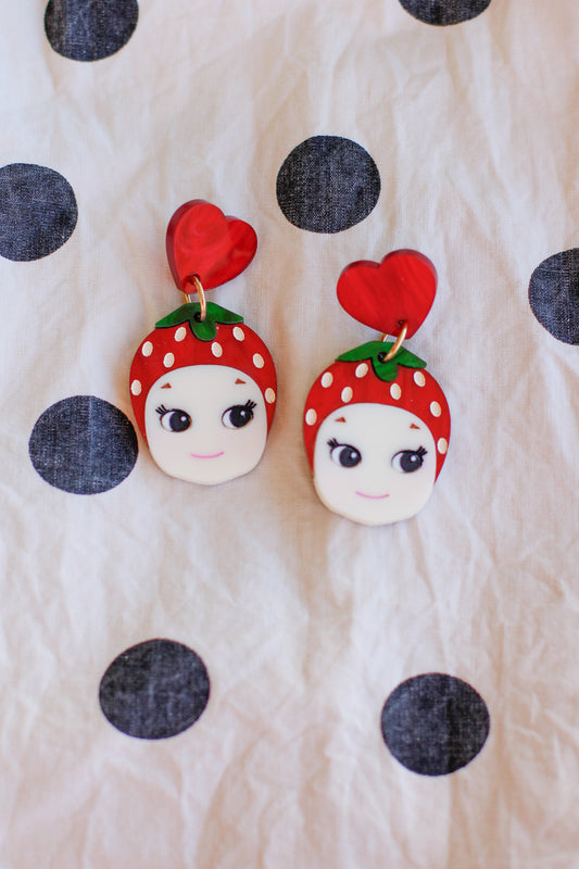 soleil - strawberry sunshine angel baby dangles