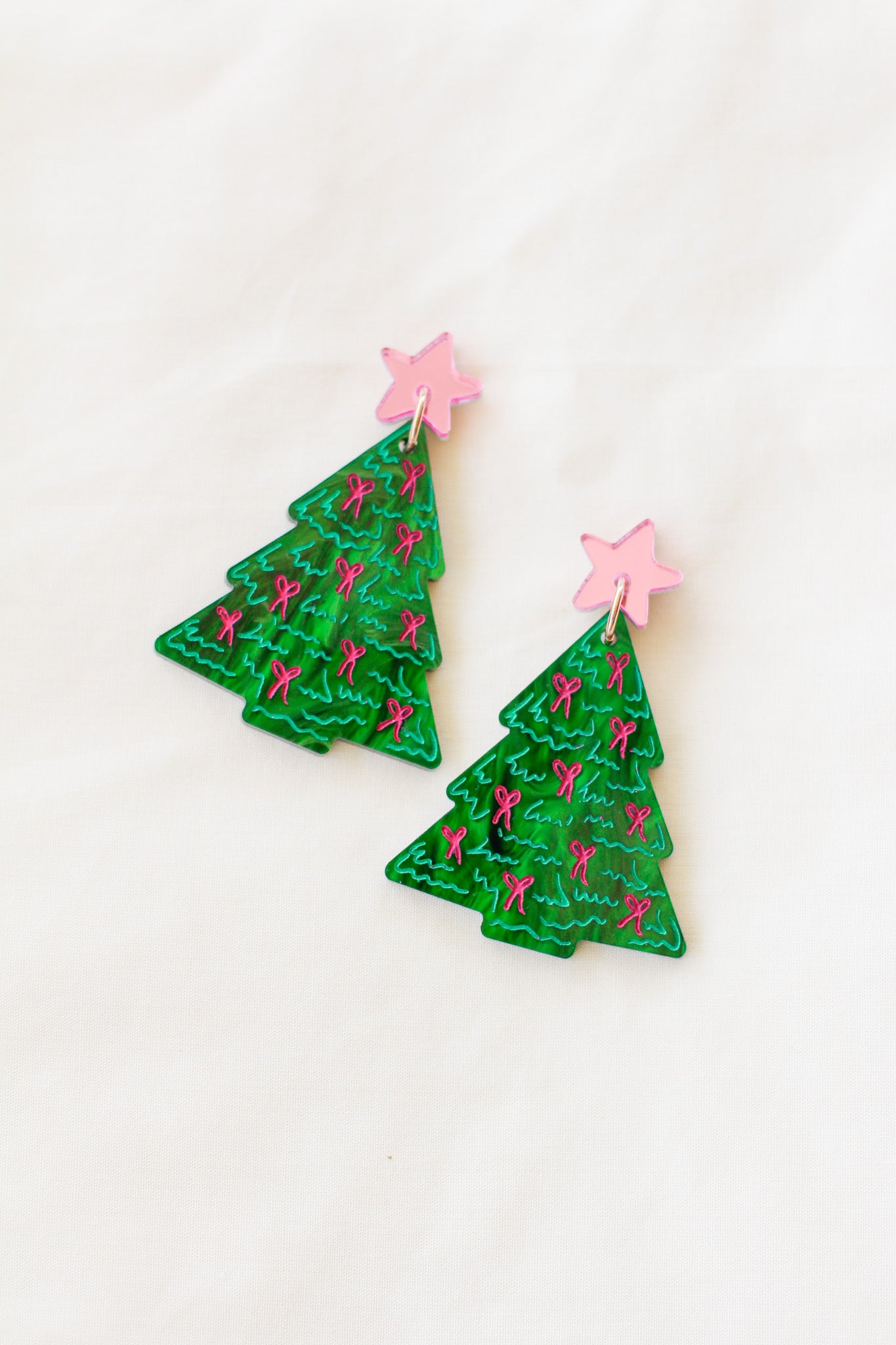 firlicia - pink christmas tree bow dangles