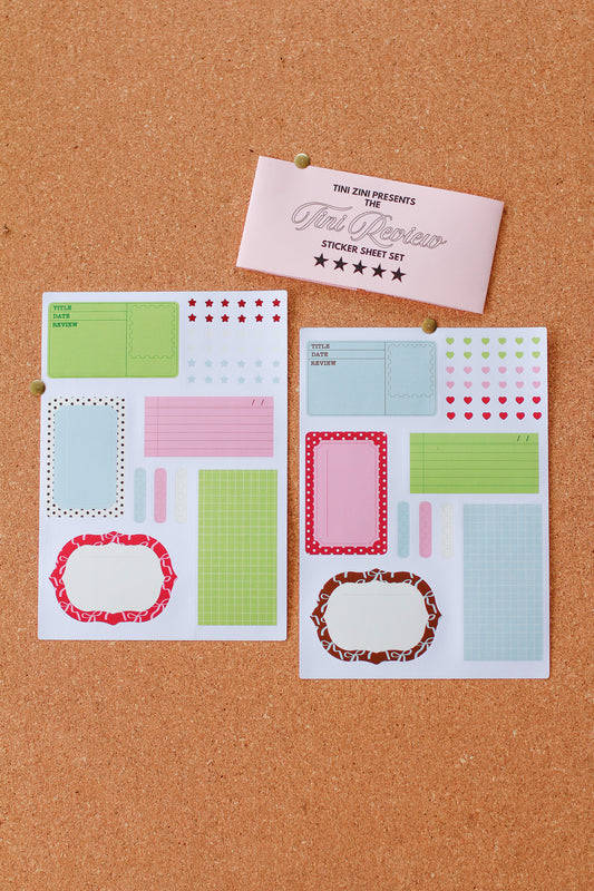 TINI ZINI the tini review sticker sheet set