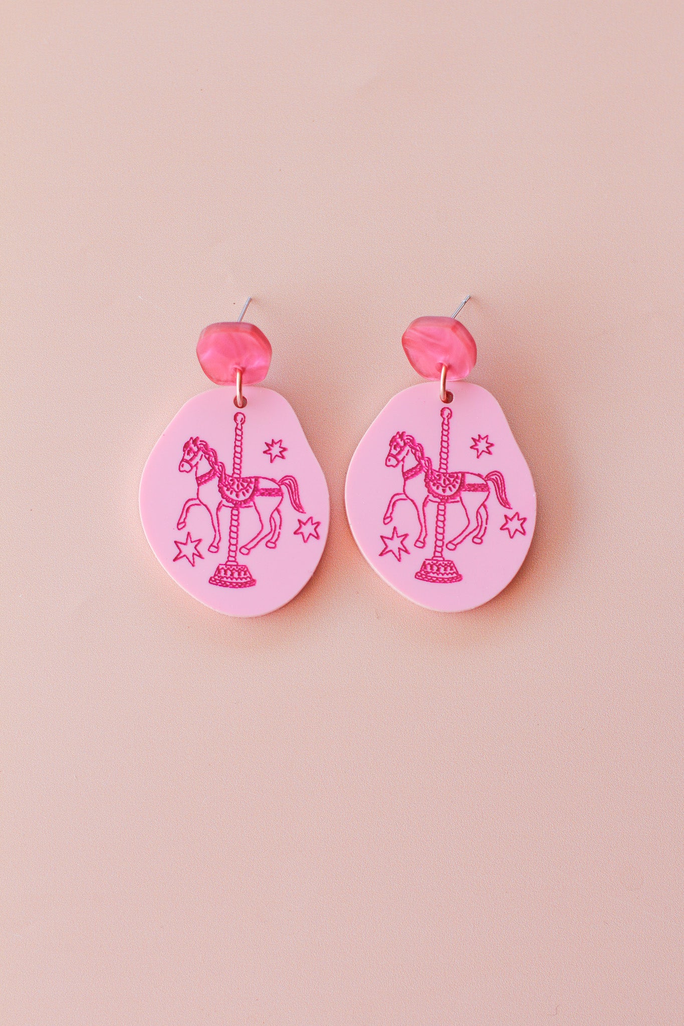 prancer - carousel horse dangle earrings