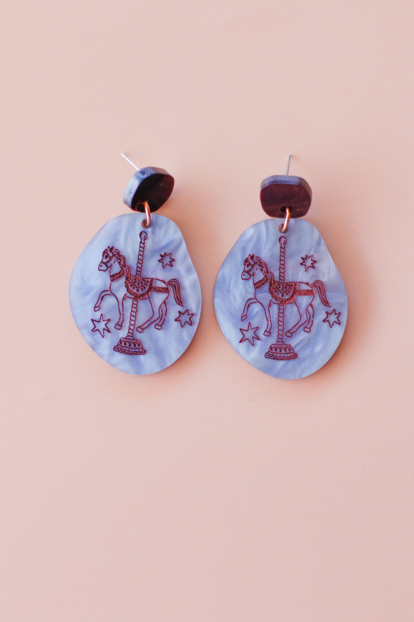 prancer - carousel horse dangle earrings
