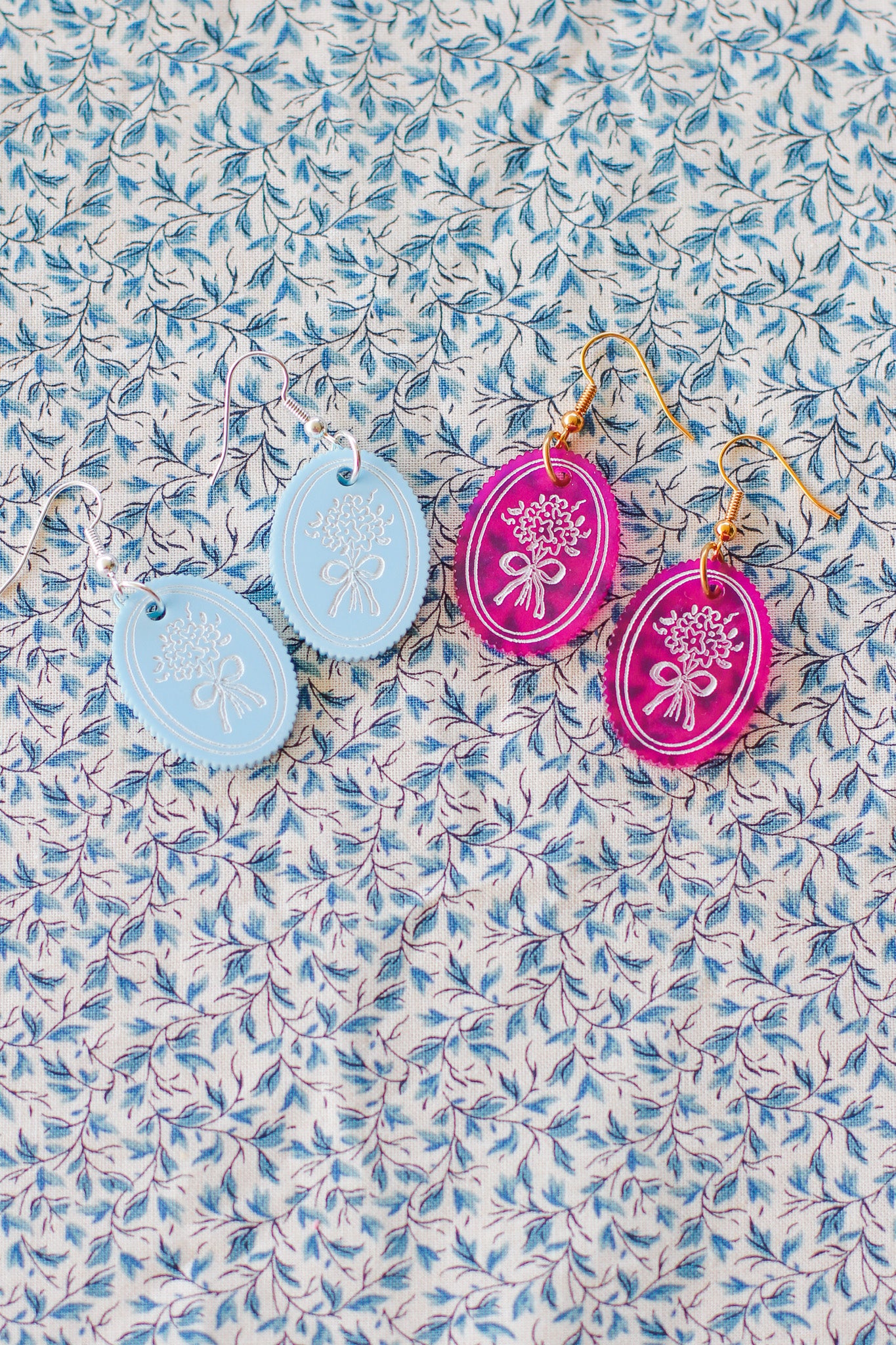 cosmos - flower bouquet dangle earrings