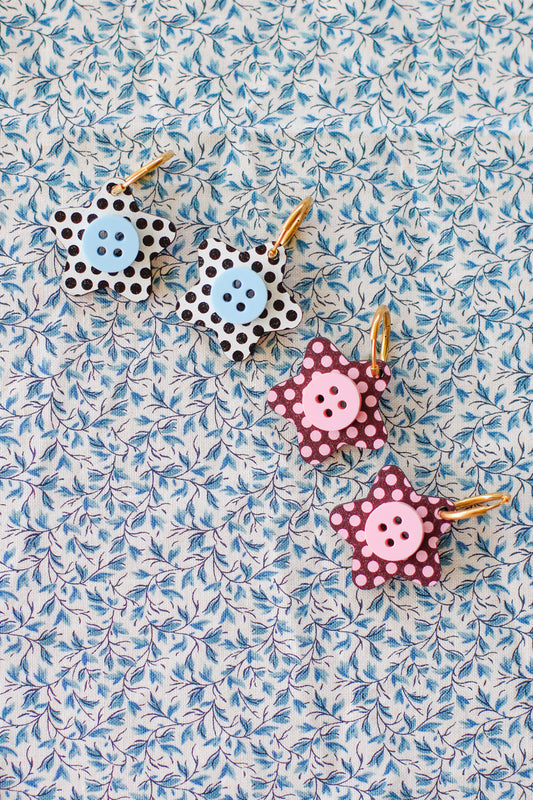 tamara - polkadot button hoops