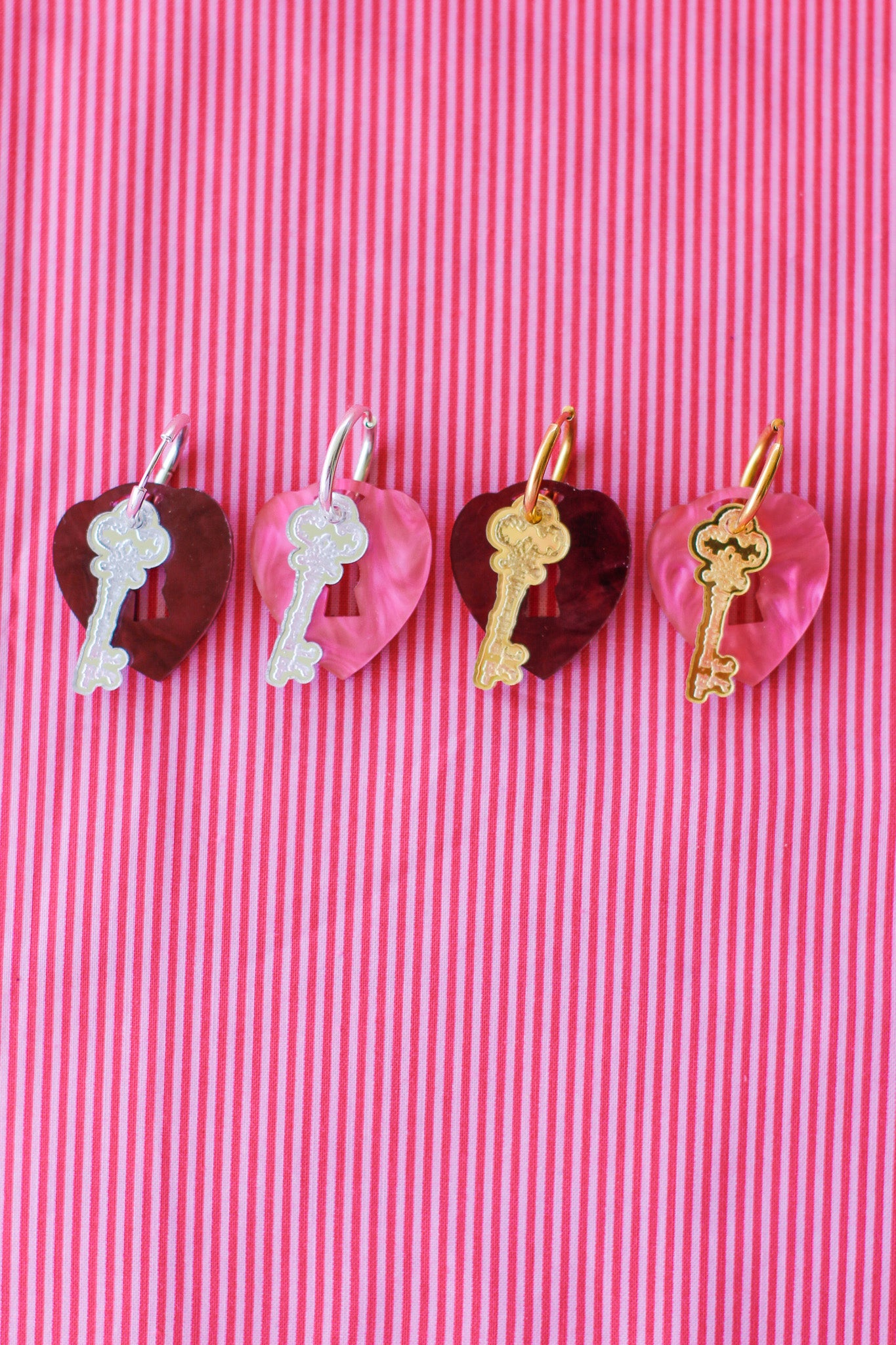 cordelia - key & locket hoops