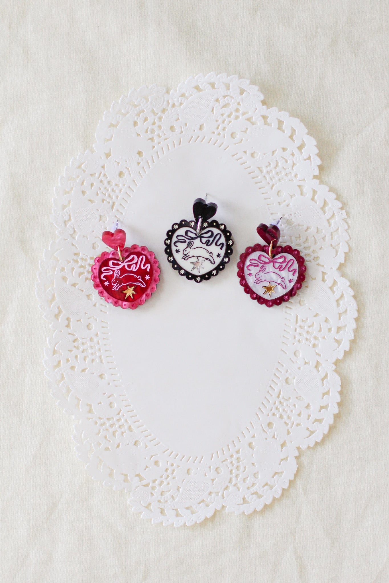 mopsy - cosmic bunny dangle earrings