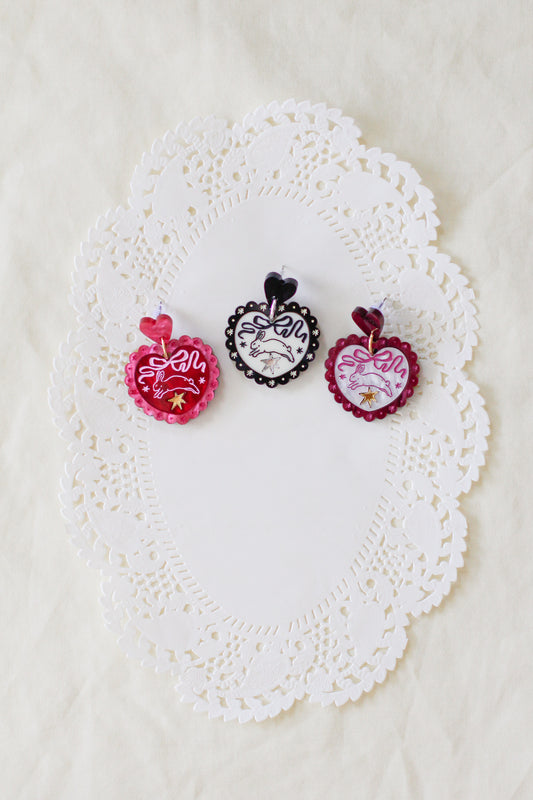 mopsy - cosmic bunny dangle earrings