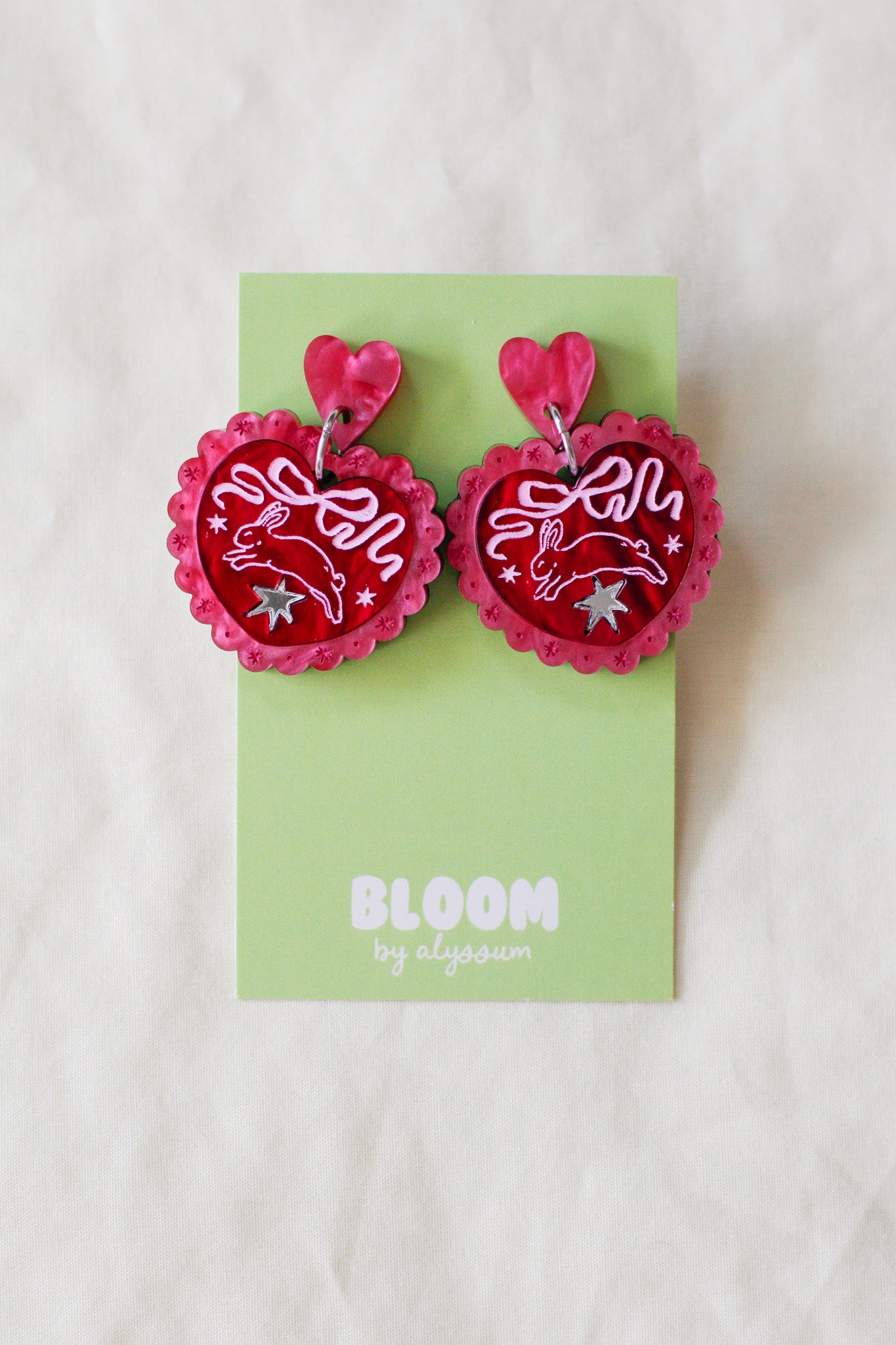 mopsy - cosmic bunny dangle earrings