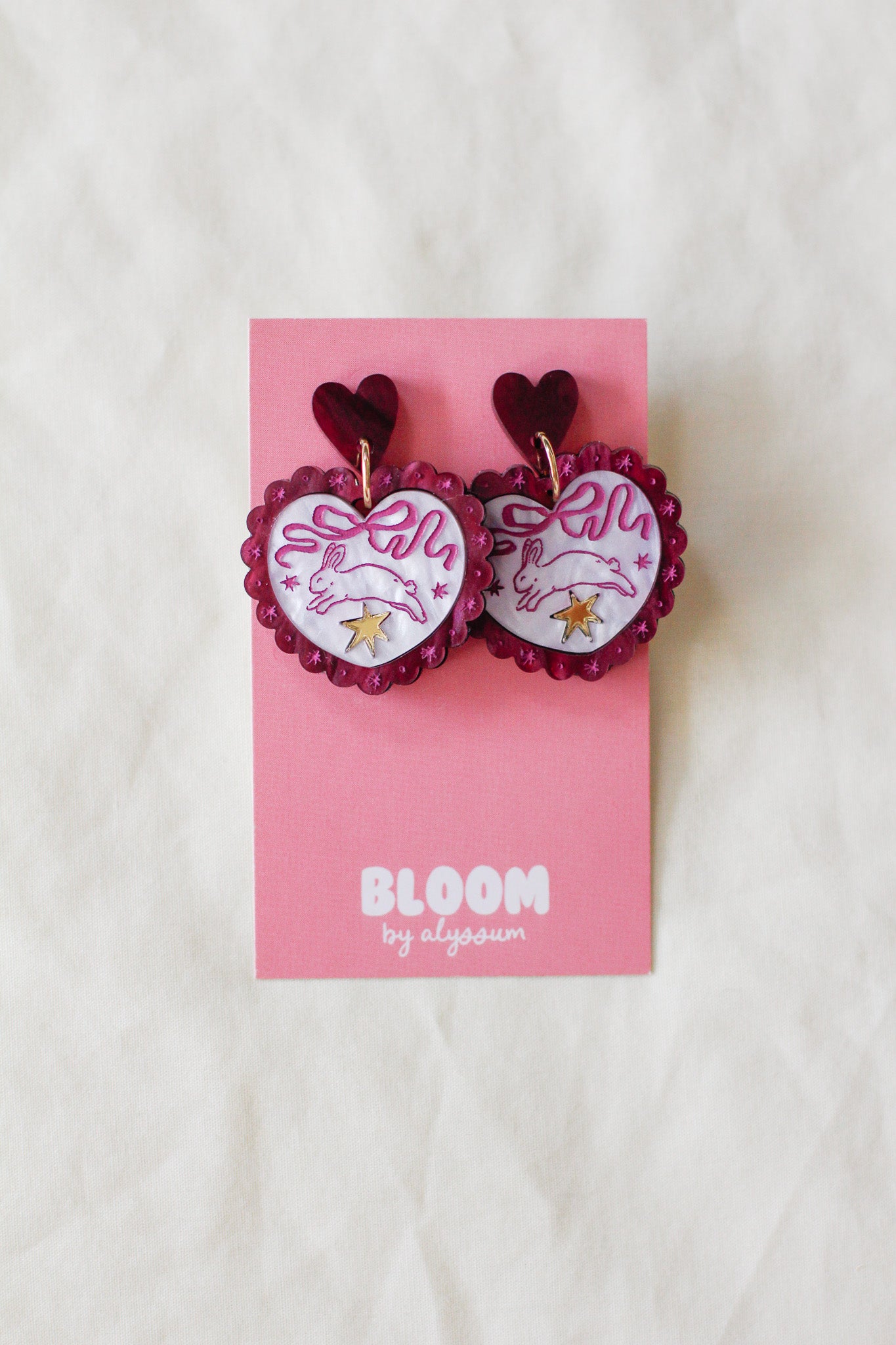 mopsy - cosmic bunny dangle earrings