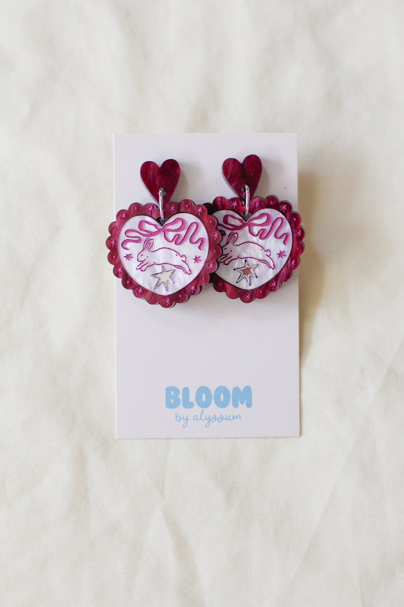 mopsy - cosmic bunny dangle earrings