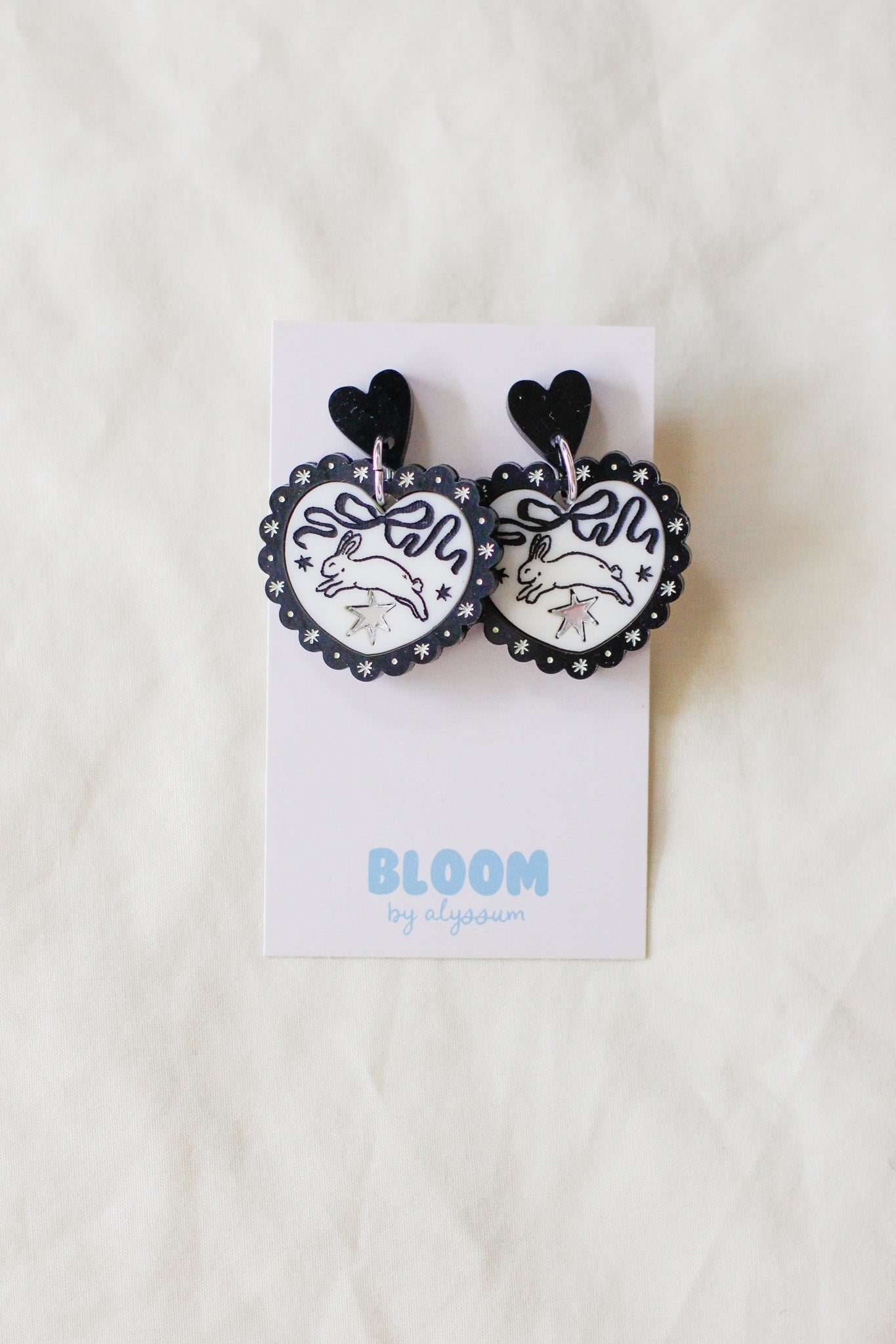 mopsy - cosmic bunny dangle earrings