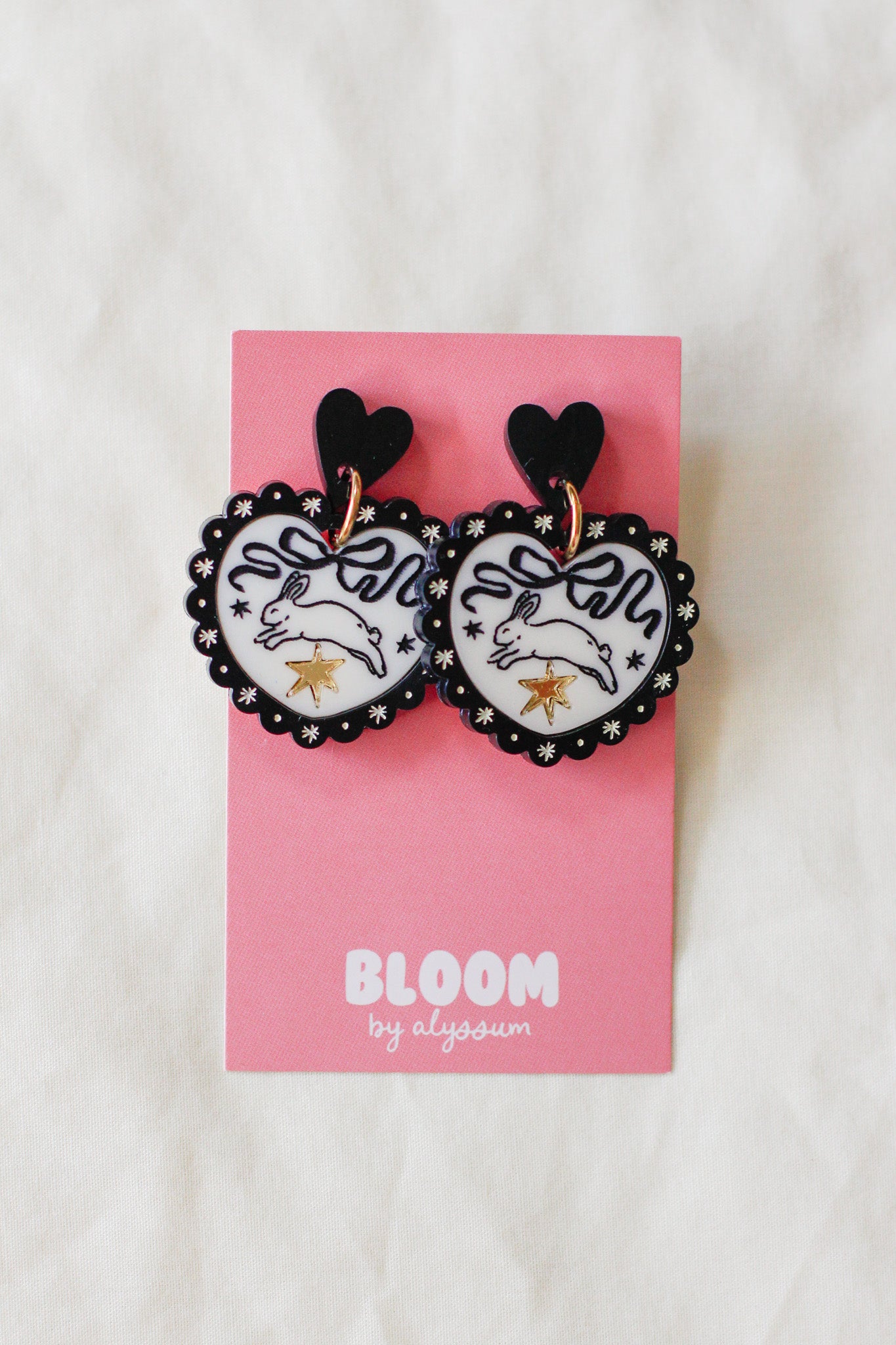 mopsy - cosmic bunny dangle earrings