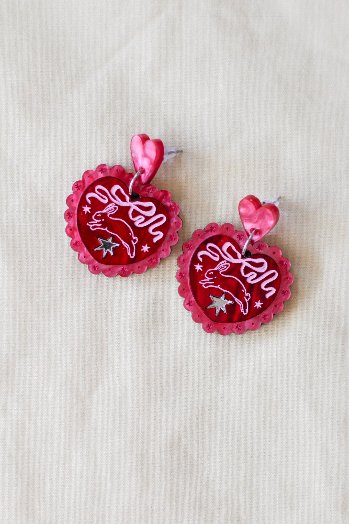 mopsy - cosmic bunny dangle earrings