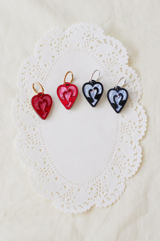 odette - swan locket hoop earrings