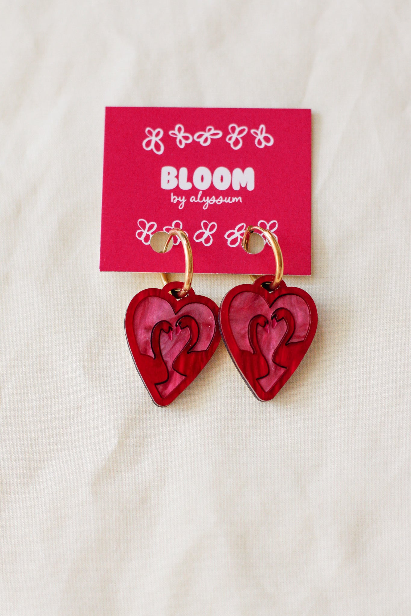 odette - swan locket hoop earrings