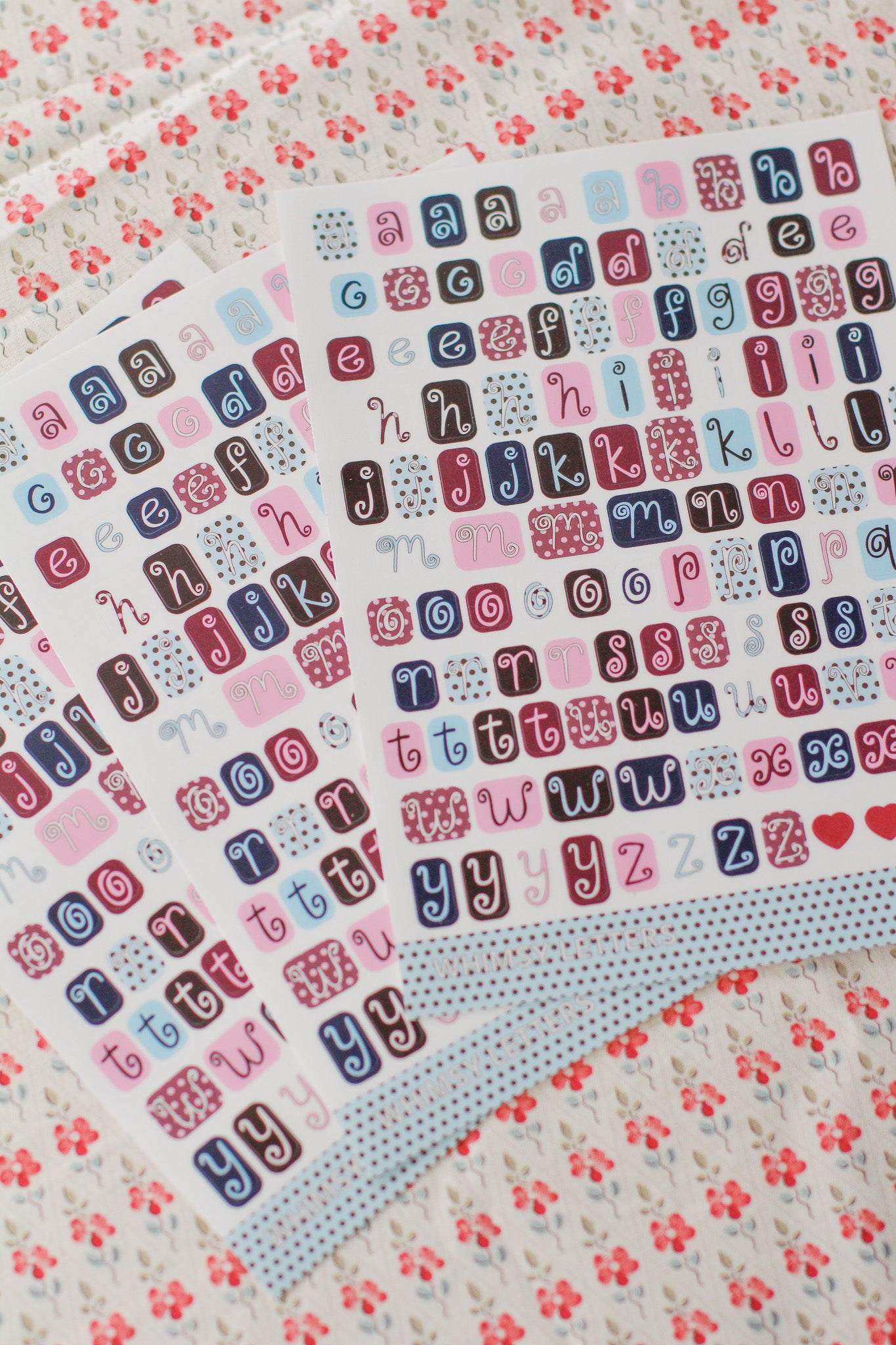 TINI ZINI whimsy letters sticker sheet