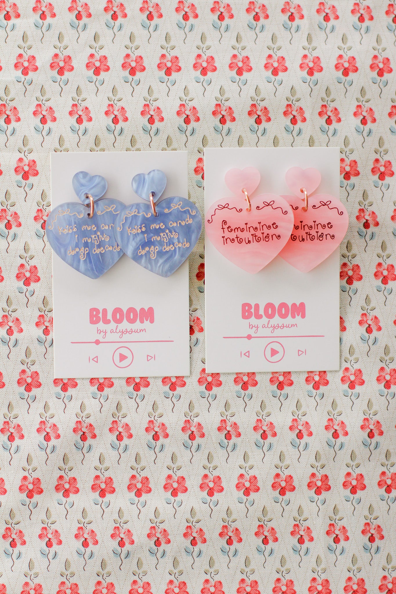 drop dead heart earrings