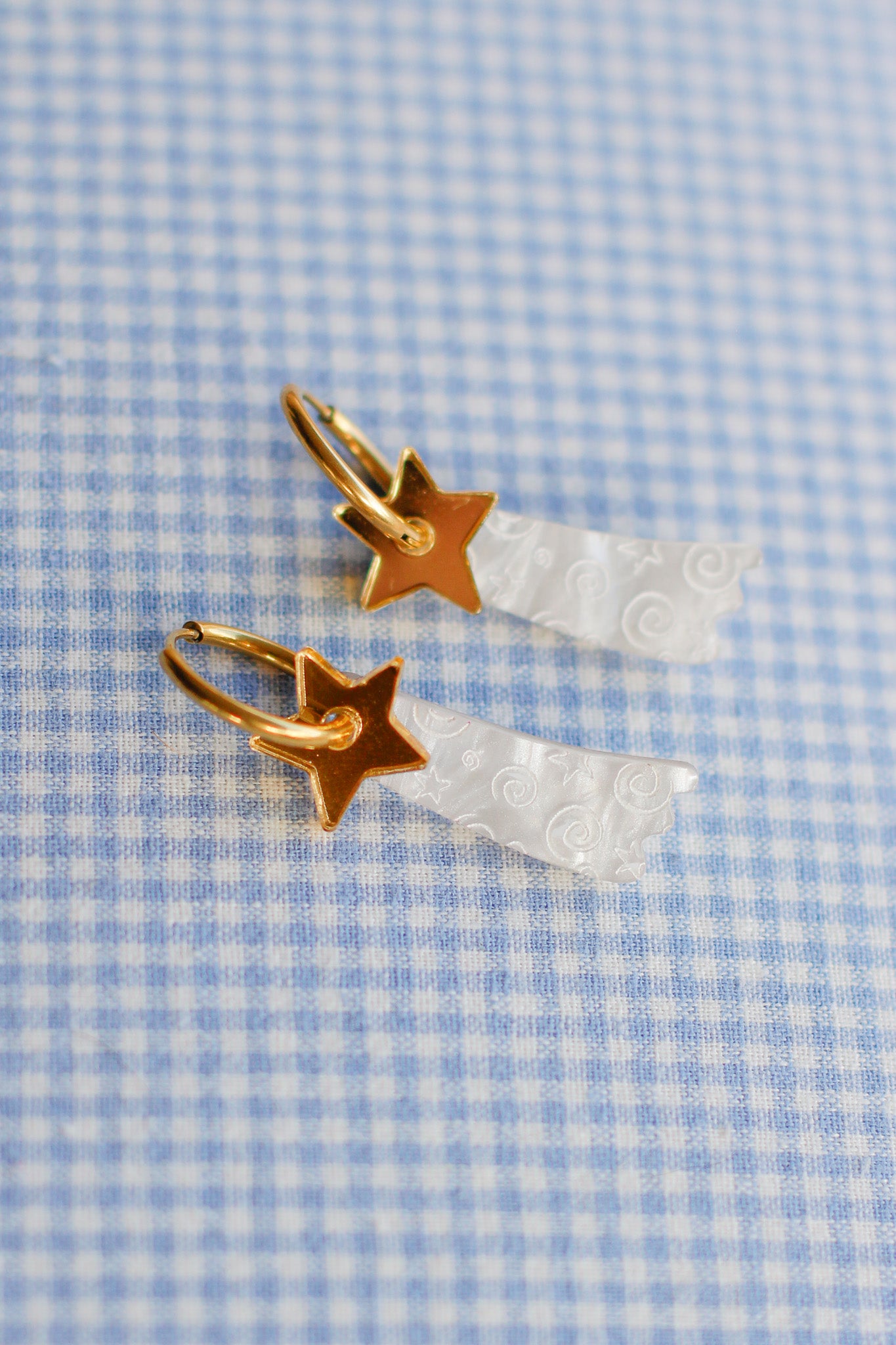 audrey - shooting star hoop earrings
