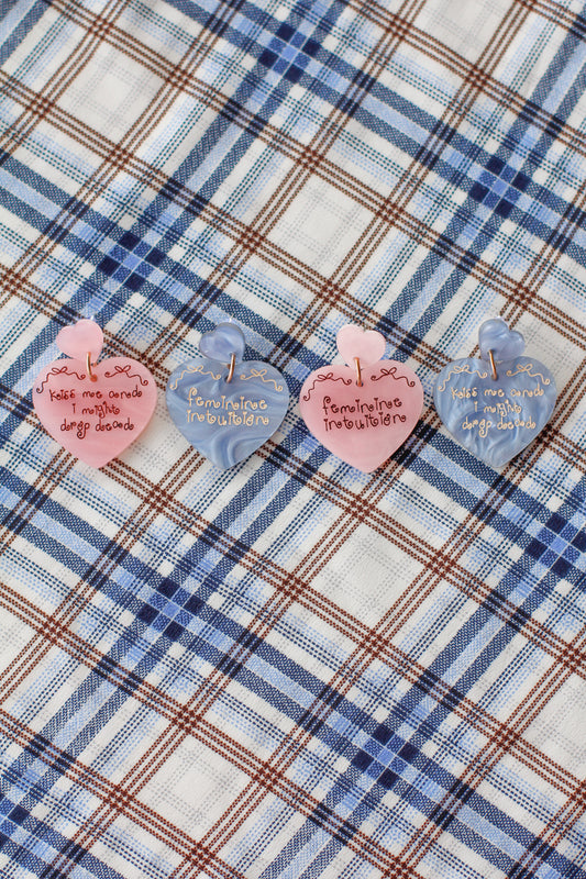 drop dead heart earrings