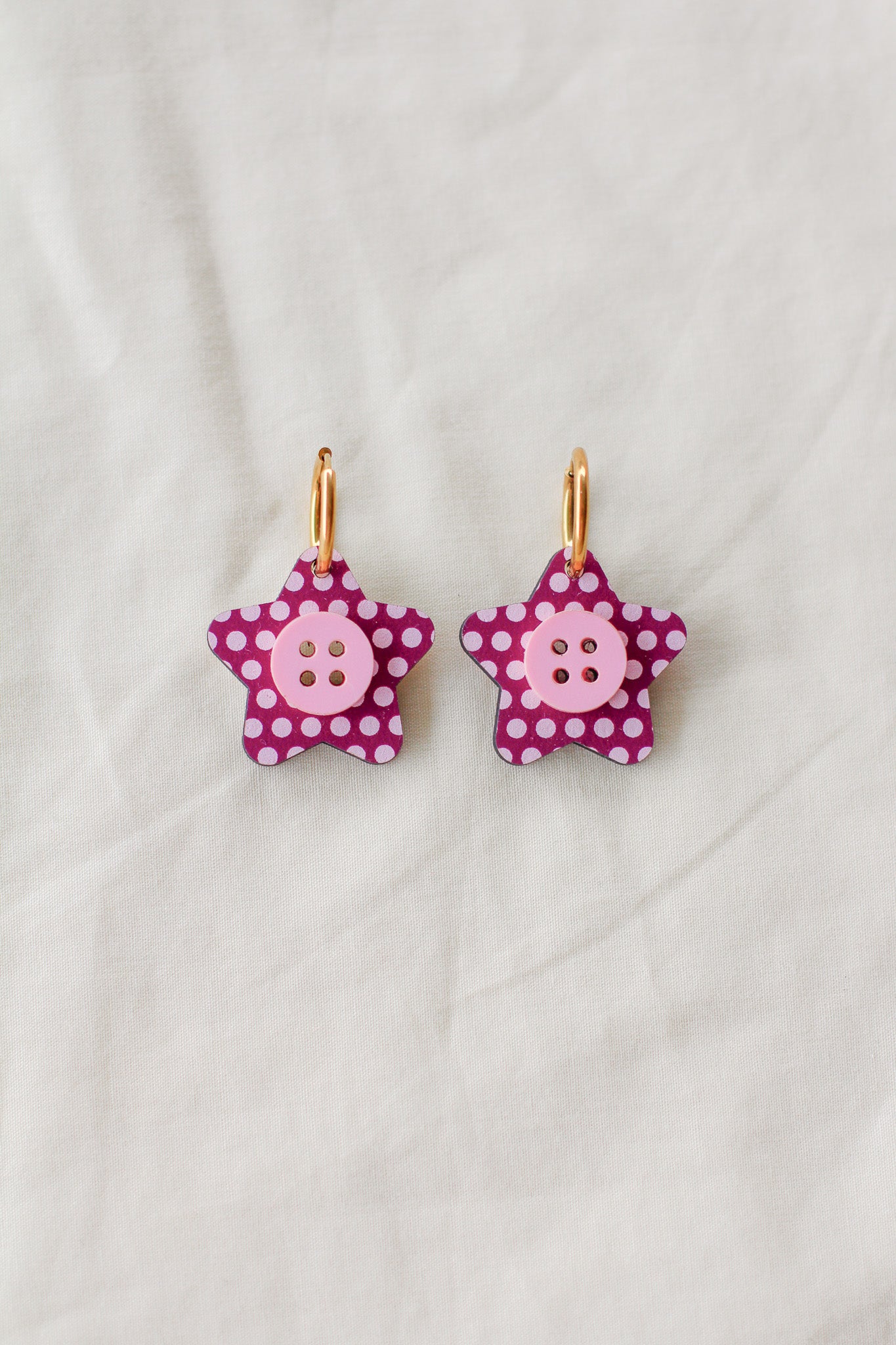 tamara - polkadot button hoops