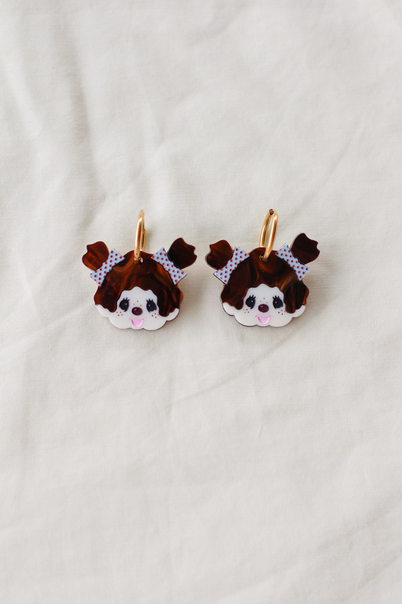 banoffee - monkey friend hoop earrings
