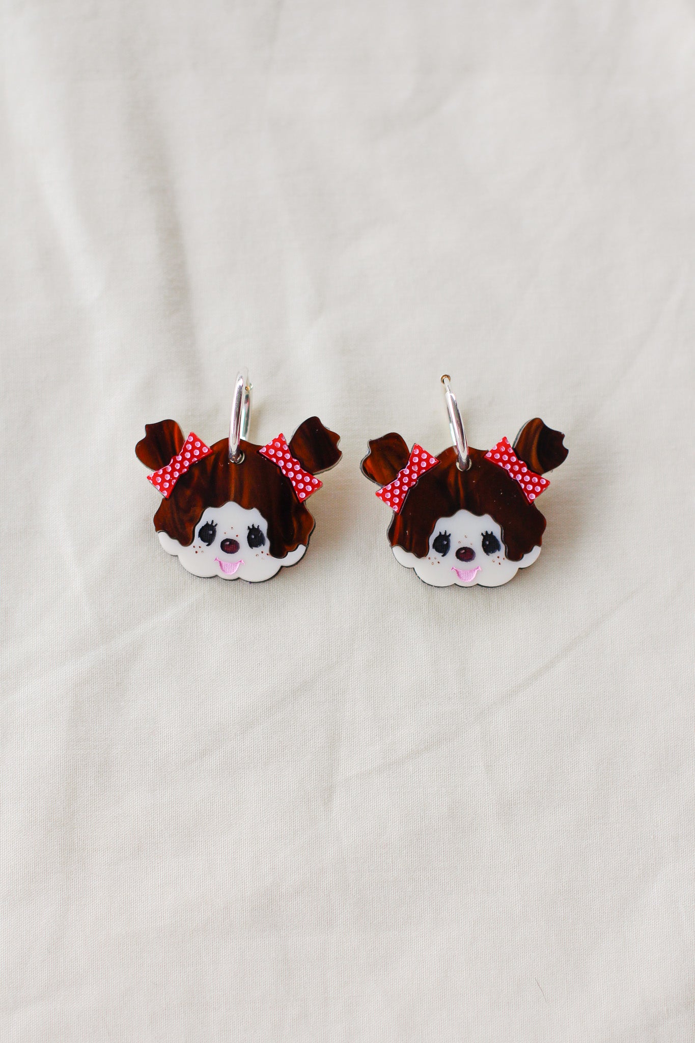 banoffee - monkey friend hoop earrings