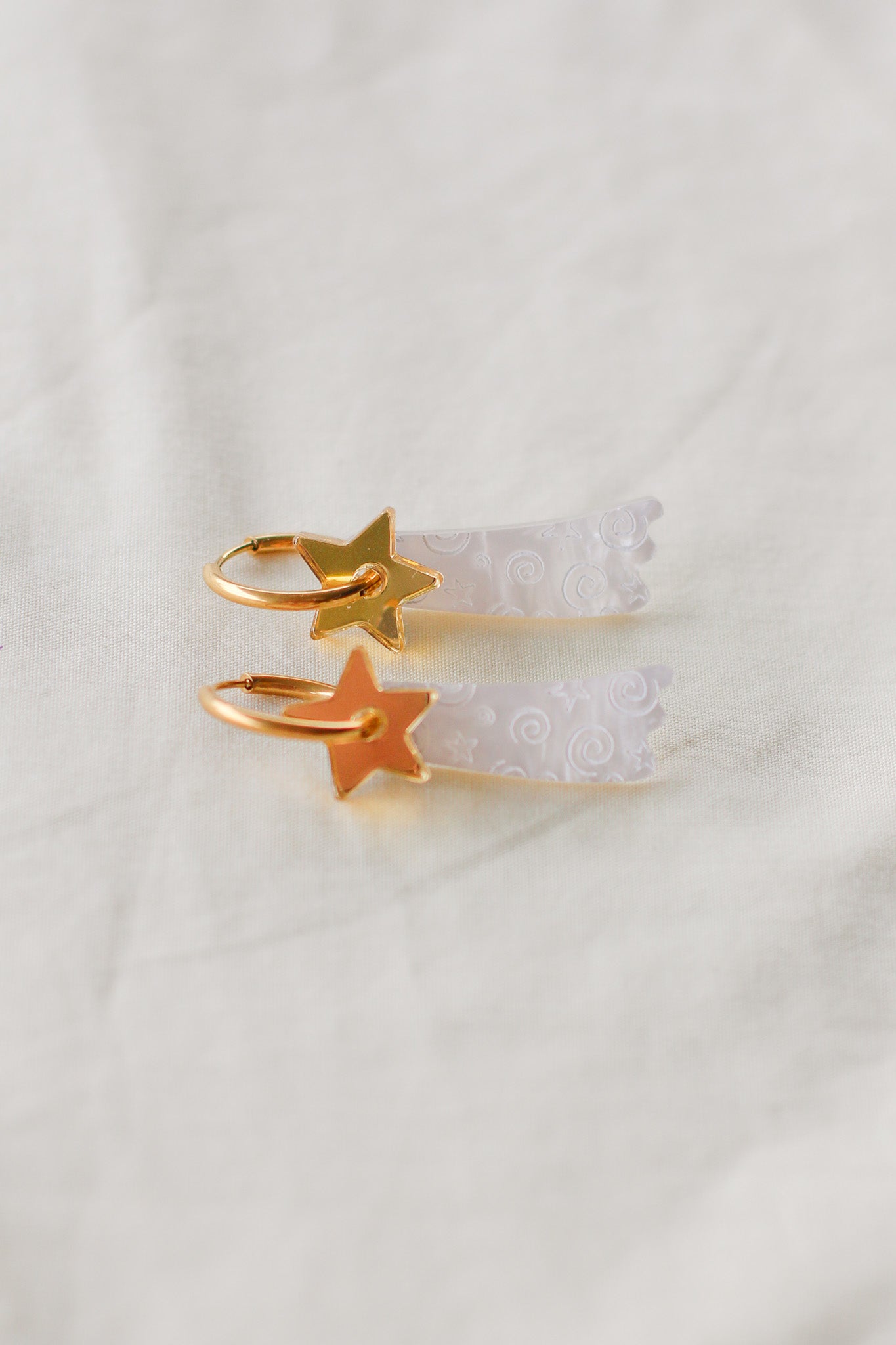 audrey - shooting star hoop earrings