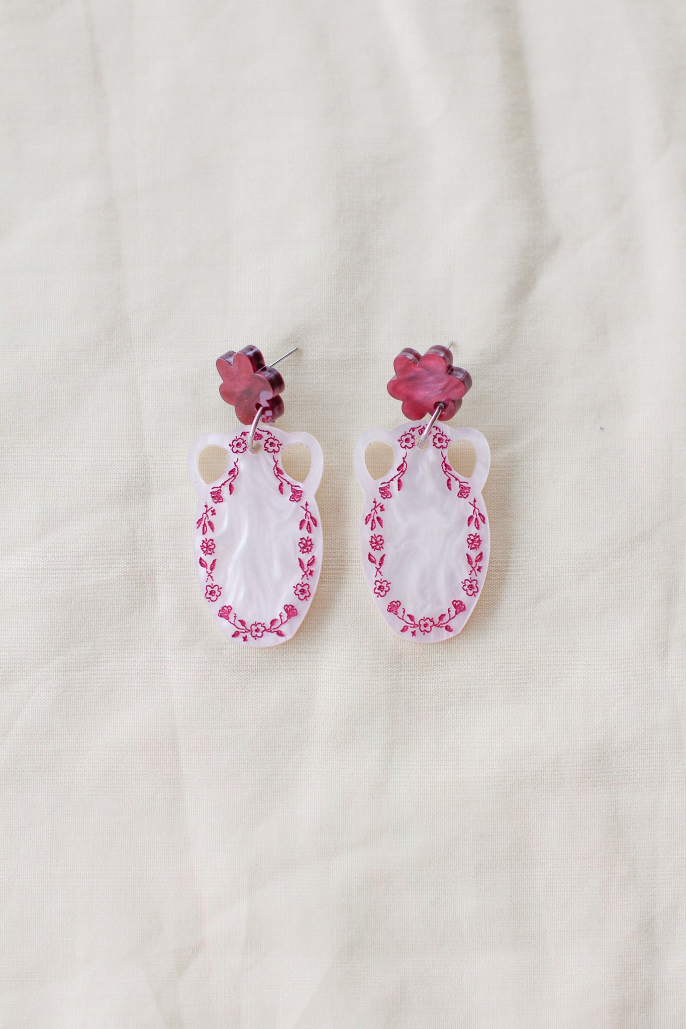 sylvia - floral vase dangle earrings